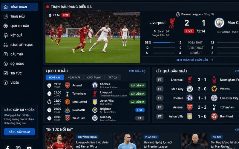 Biaom TV cập nhật kết quả bóng đá